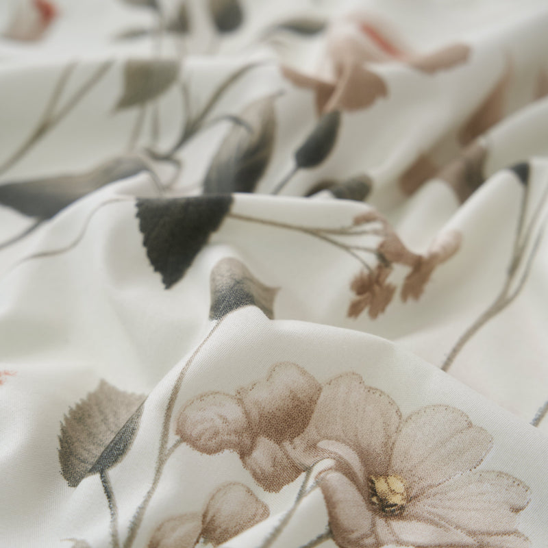 DaDalogy Enchanted Meadow Bed Sheet Set - Floral Harmony in Beige, Rose, and Soft Green, Premium Soft Microfiber, Machine Washable, Deep Pocket 14 - 15 Inches + Flat Sheet - DaDa Bedding Collection