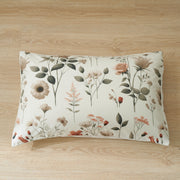 DaDalogy Enchanted Meadow Bed Sheet Set - Floral Harmony in Beige, Rose, and Soft Green, Premium Soft Microfiber, Machine Washable, Deep Pocket 14 - 15 Inches + Flat Sheet - DaDa Bedding Collection