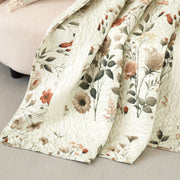 DaDa Bedding Collection Enchanted Meadow Reversible Floral Cozy Lightweight Lap Throw - Perfect for Couch or Bed, Beige Victorian Garden Pallete, All-Season Comfort, Machine Washable, 50x60 Inches - DaDa Bedding Collection