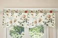 DaDa Bedding Collection Enchanted Meadow Semi-Sheer Valance - Floral Elegance in Beige, Rose, and Soft Green, Light Filtering See Through Microfiber, Rod Pocket Design, 18x52 Inches - DaDa Bedding Collection