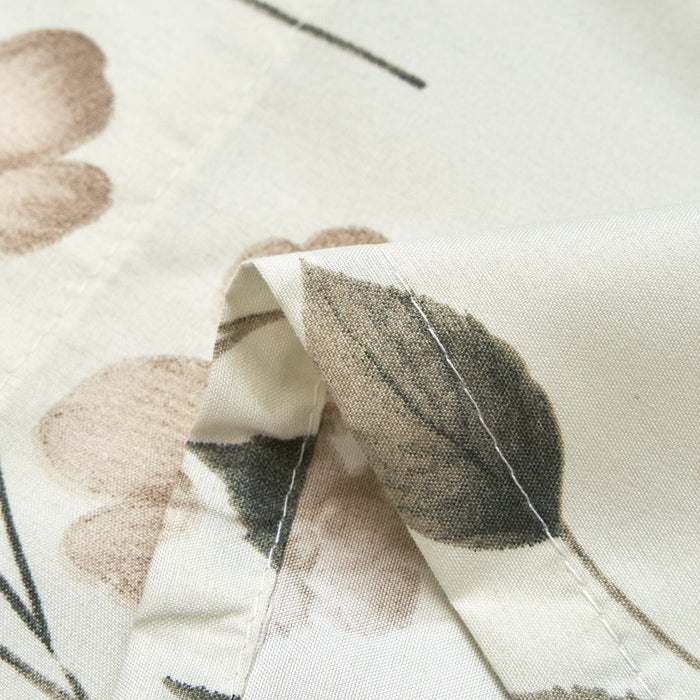 DaDa Bedding Collection Enchanted Meadow Semi-Sheer Valance - Floral Elegance in Beige, Rose, and Soft Green, Light Filtering See Through Microfiber, Rod Pocket Design, 18x52 Inches - DaDa Bedding Collection