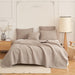DaDa Bedding Neutral Taupe Beige Sandy Elegant Matelasse Cotton Quilted Bedspread Set (JHW-585) - DaDa Bedding Collection