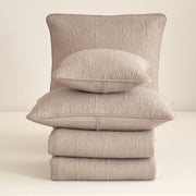 DaDa Bedding Neutral Taupe Beige Sandy Elegant Matelasse Cotton Quilted Bedspread Set (JHW-585) - DaDa Bedding Collection