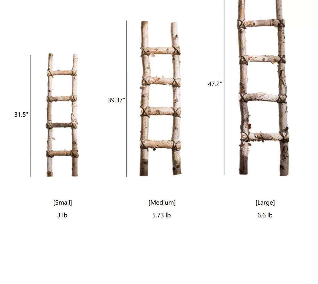 White Birch Wood Decorative Ladder (Shipping fees may apply)
