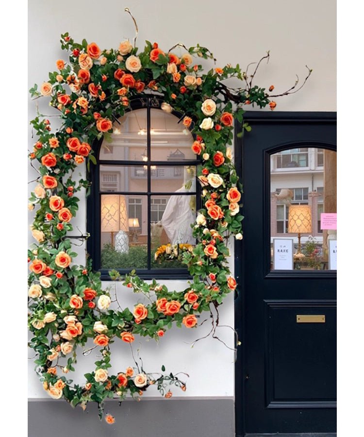 Orange Rose Vine Wall Décor Roses for Trellis and Backdrop (Shipping fees may apply)