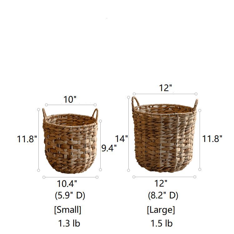 Natural Straw Round Basket with Handles (Shipping fees may apply)