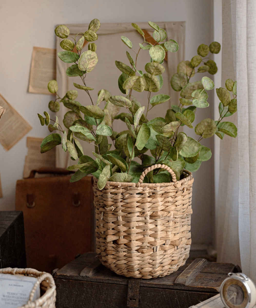 Natural Straw Round Basket with Handles (Shipping fees may apply)