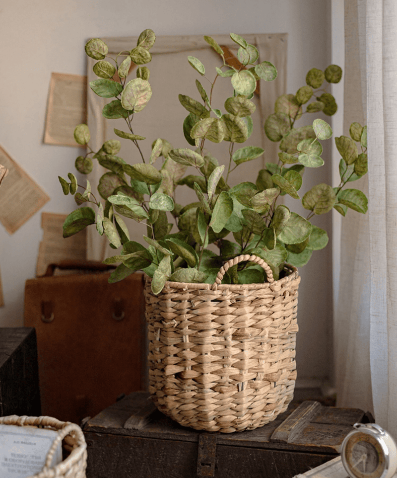 Natural Straw Round Basket with Handles (Shipping fees may apply)