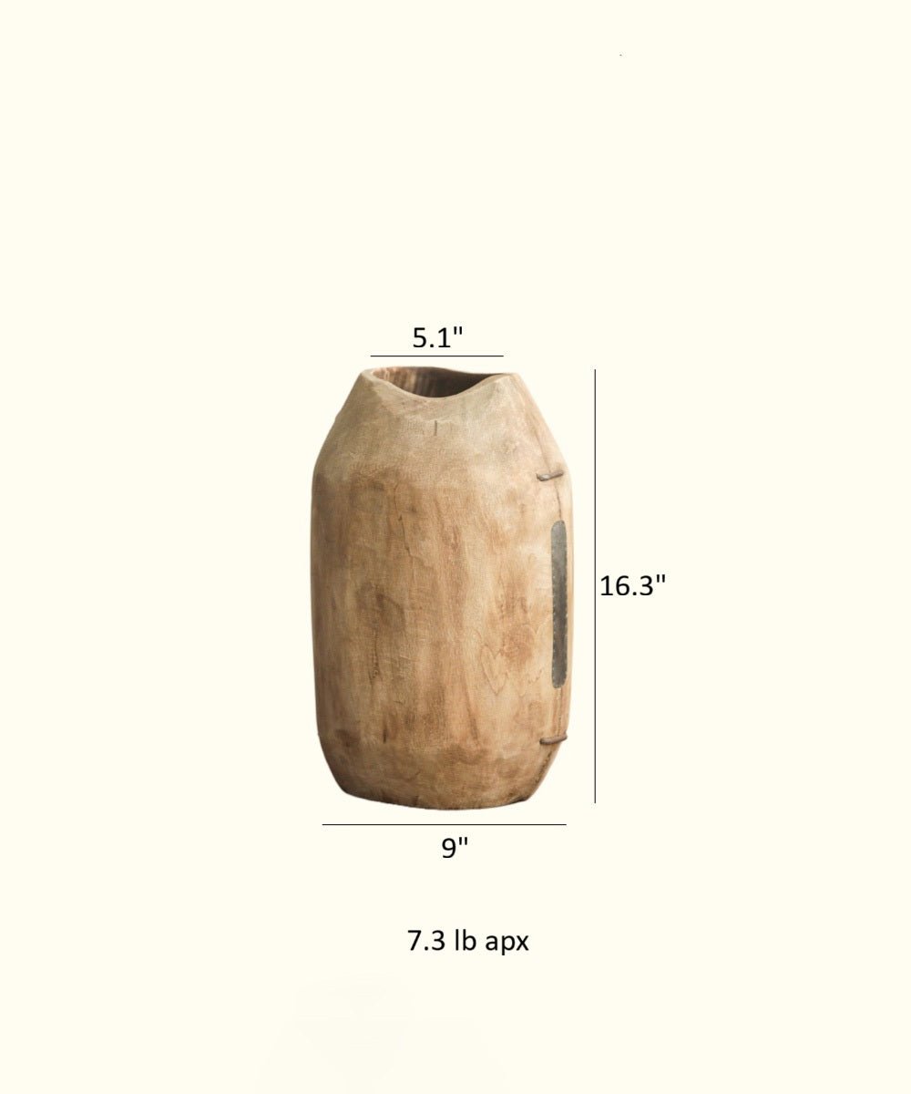 Homestead Solid Wood Décor Vase (Shipping fees may apply)