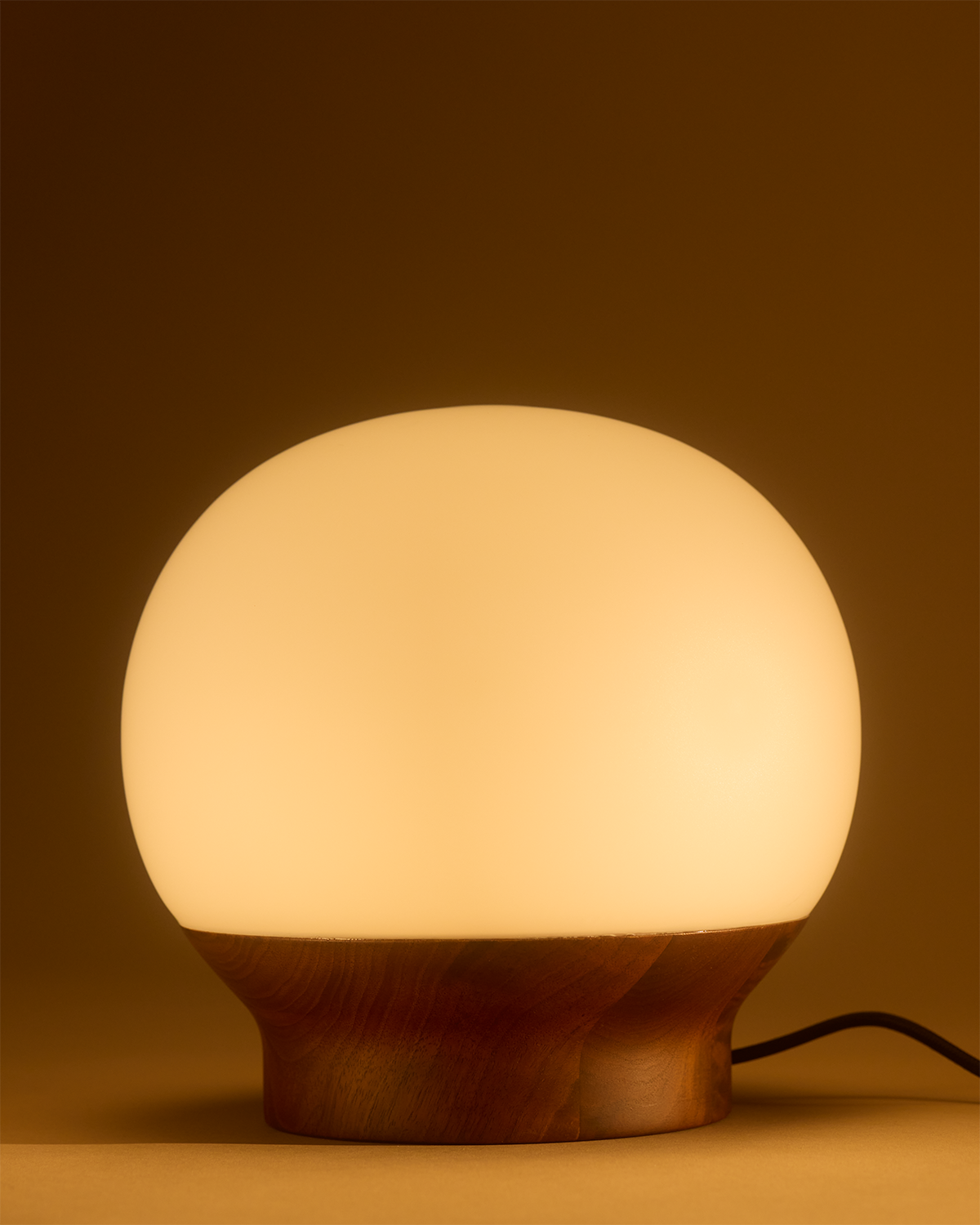 Brightech Marlow Walnut & Glass Table Lamp (Shipping fees may apply)