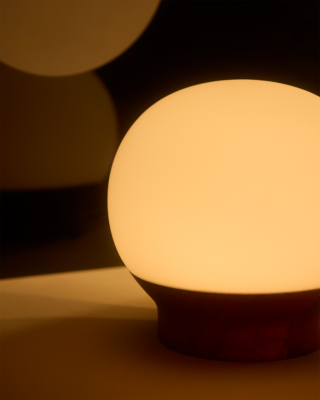 Brightech Marlow Walnut & Glass Table Lamp (Shipping fees may apply)