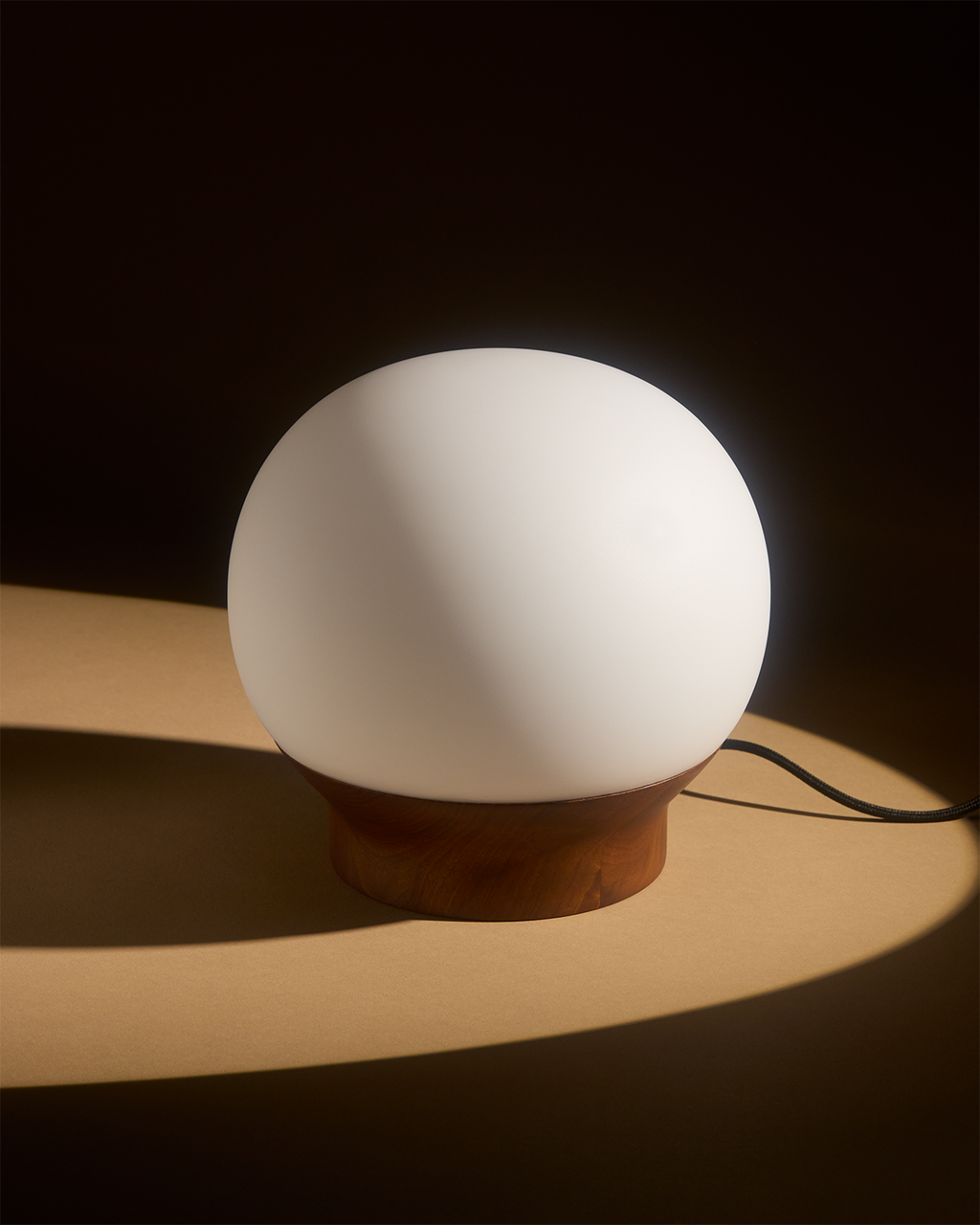 Brightech Marlow Walnut & Glass Table Lamp (Shipping fees may apply)