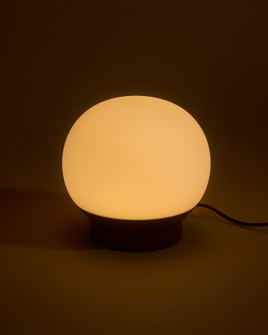 Brightech Marlow Walnut & Glass Table Lamp (Shipping fees may apply)