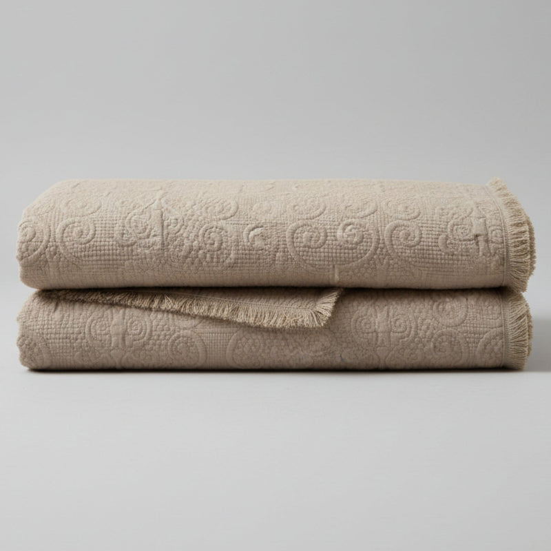 mATELASE throw blanket beige textured taupe lap throw 