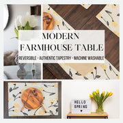 DaDa Bedding Set of 4-Pieces Sunshine Yellow Fleur Spring Tapestry Dining Table Placemats 13” x 19” (18112) - DaDa Bedding Collection