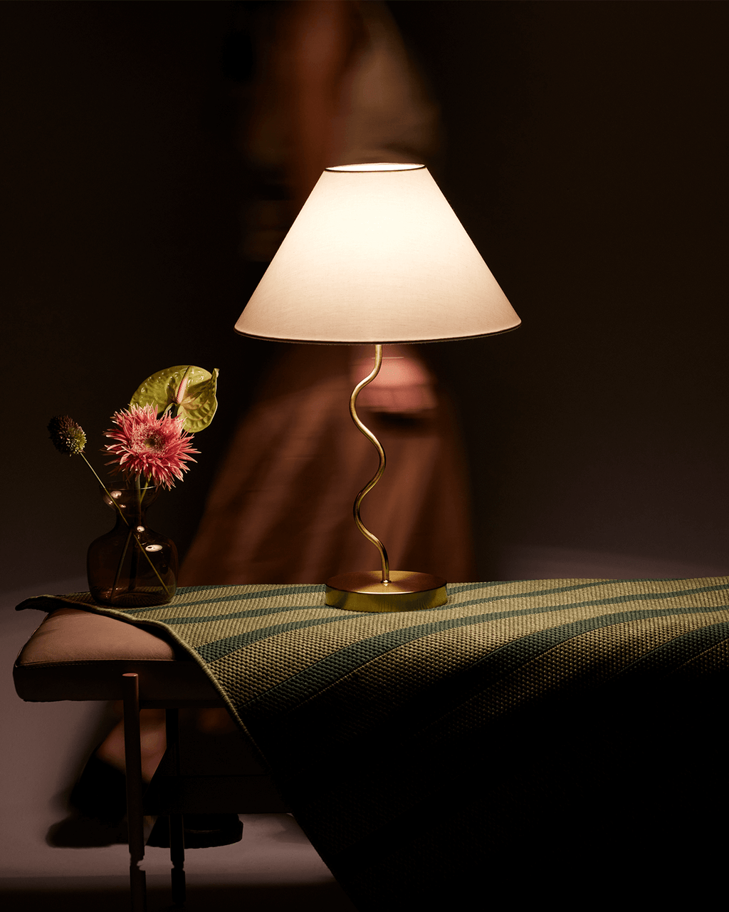 Brightech Squiggle Table Lamp - Brass or Black (Shipping fees may apply)
