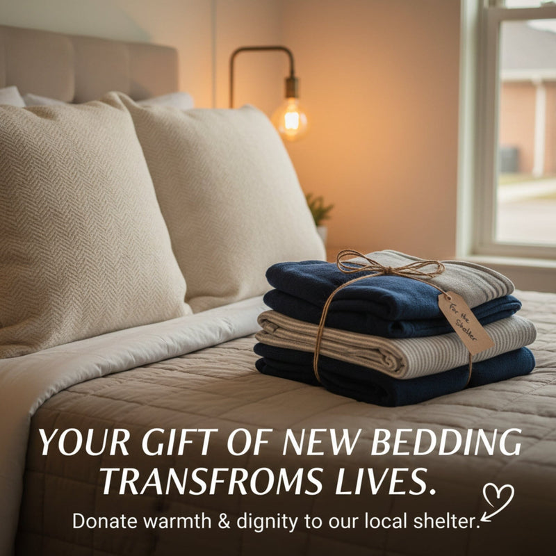 $10, $20, or $30 Donation: Gift a New Bed Sheet, Bedspread, or Full Set to Community Shelters