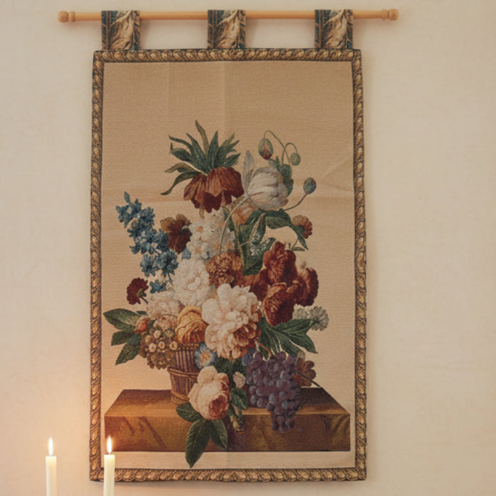 DaDa Bedding Spring Harvest Elegant Botanical Baroque Woven Tapestry Wall Hanging - 28" x 43"