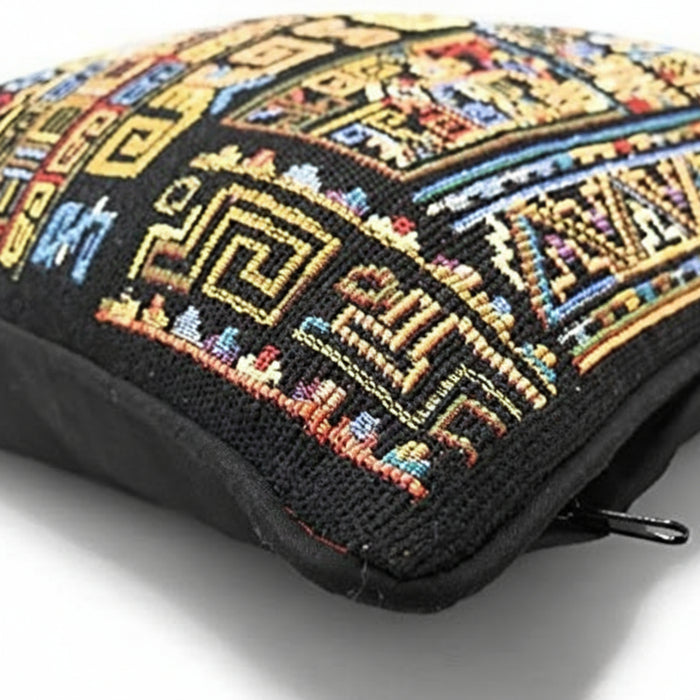 DaDa Bedding Ethnic Ornaments Geometric Black Tapestry Throw Pillow Covers 16" (18118)
