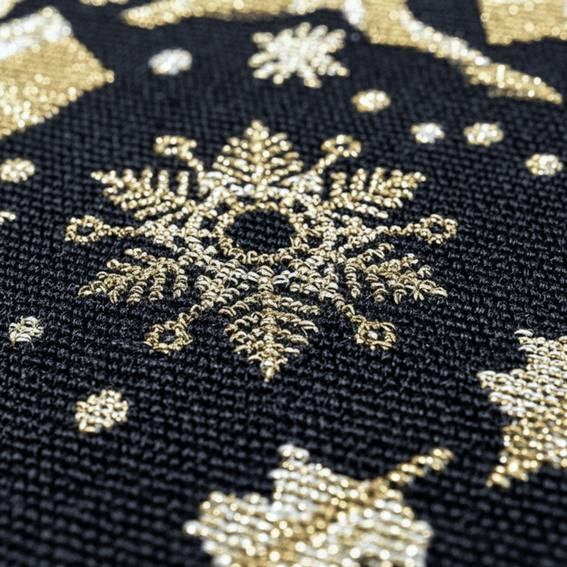 DaDa Bedding Magical Golden Reindeer Woven Tapestry Dining Table Runner (18272)