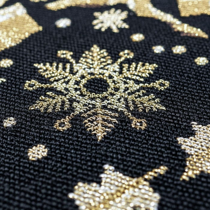 DaDa Bedding Magical Golden Reindeer Woven Tapestry Dining Table Runner (18272)