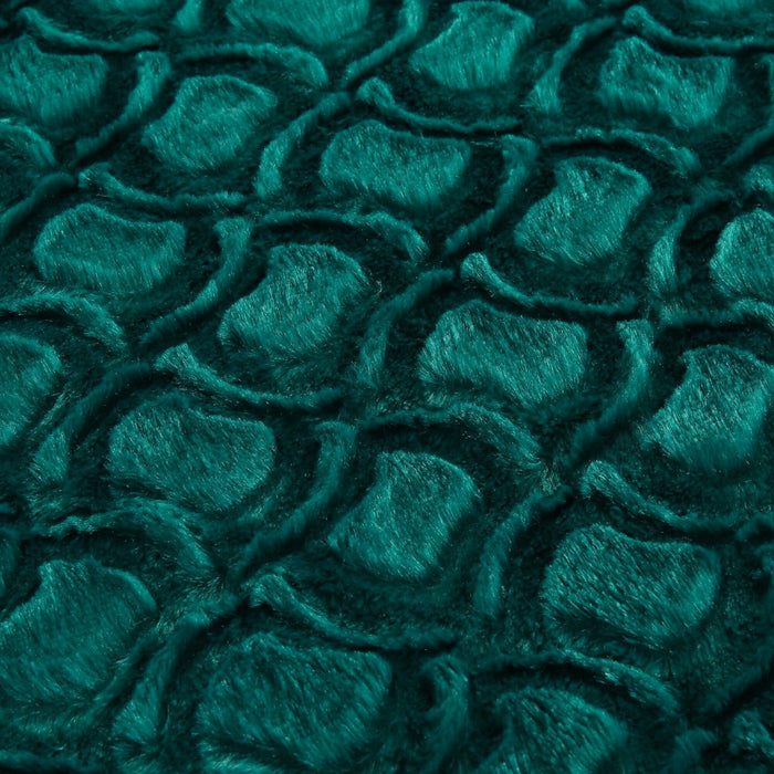 DaDa Bedding Mermaid Scales Emerald Green Blue w/ Sherpa Backside Faux Fur Throw Blanket (BL-171805)