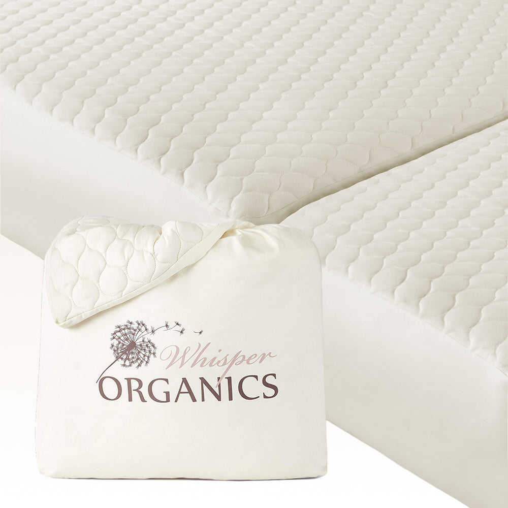 Organic Cotton Quilted Mattress Pad Protector - GOTS Certified (Shipping fees may apply)