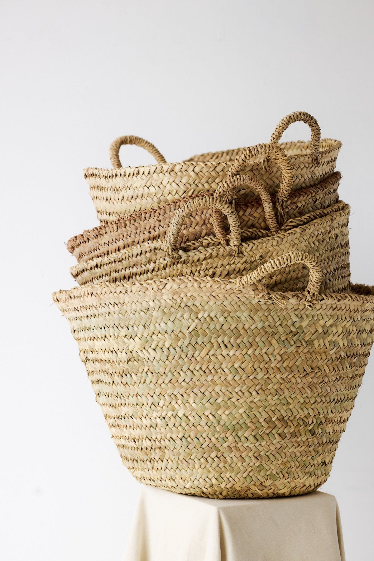 Handwoven Moroccan Basket for Blankets & Storage