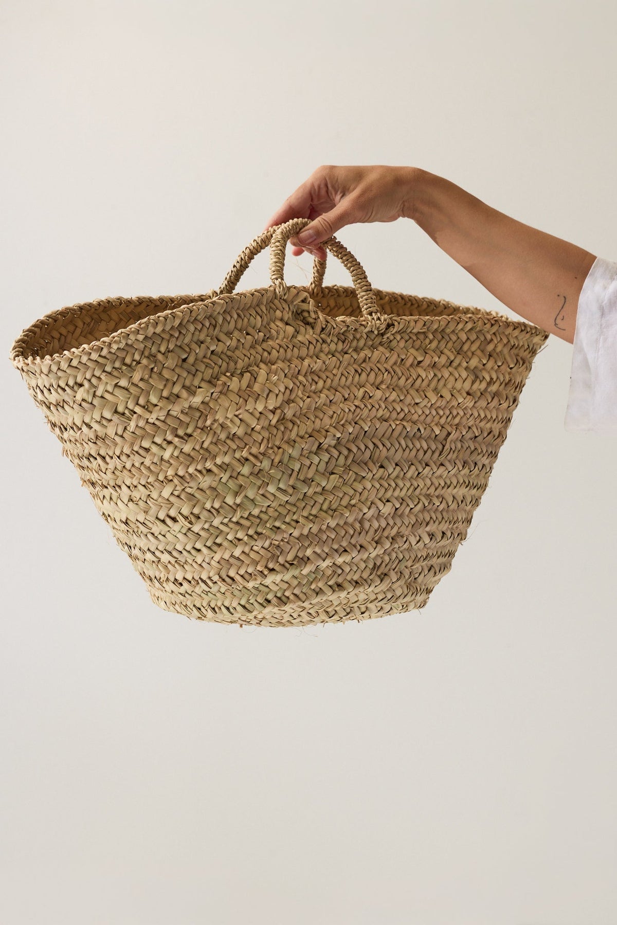 Handwoven Moroccan Basket for Blankets & Storage