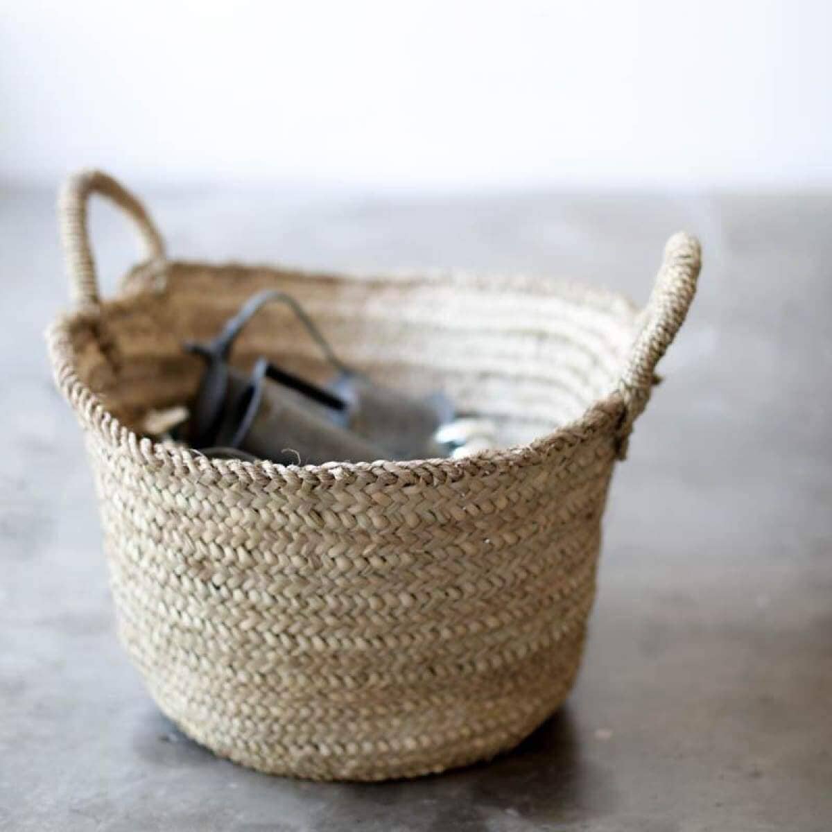 Handwoven Moroccan Basket for Blankets & Storage
