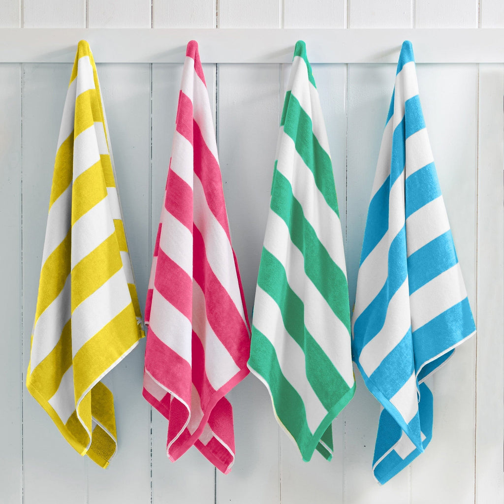 Cotton Velour Cabana Stripe Beach Towel - Novia Collection (Shipping fees may apply)