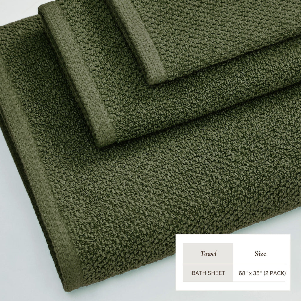 Cotton Textured Bath Towel Set - Acacia Collection (Shipping fees may apply)