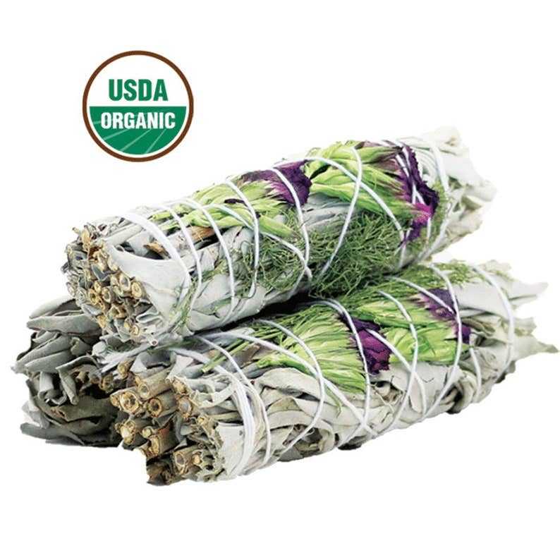 'Good Life' Floral White Sage Smudge Stick (4 in.) (Shipping fees may apply)