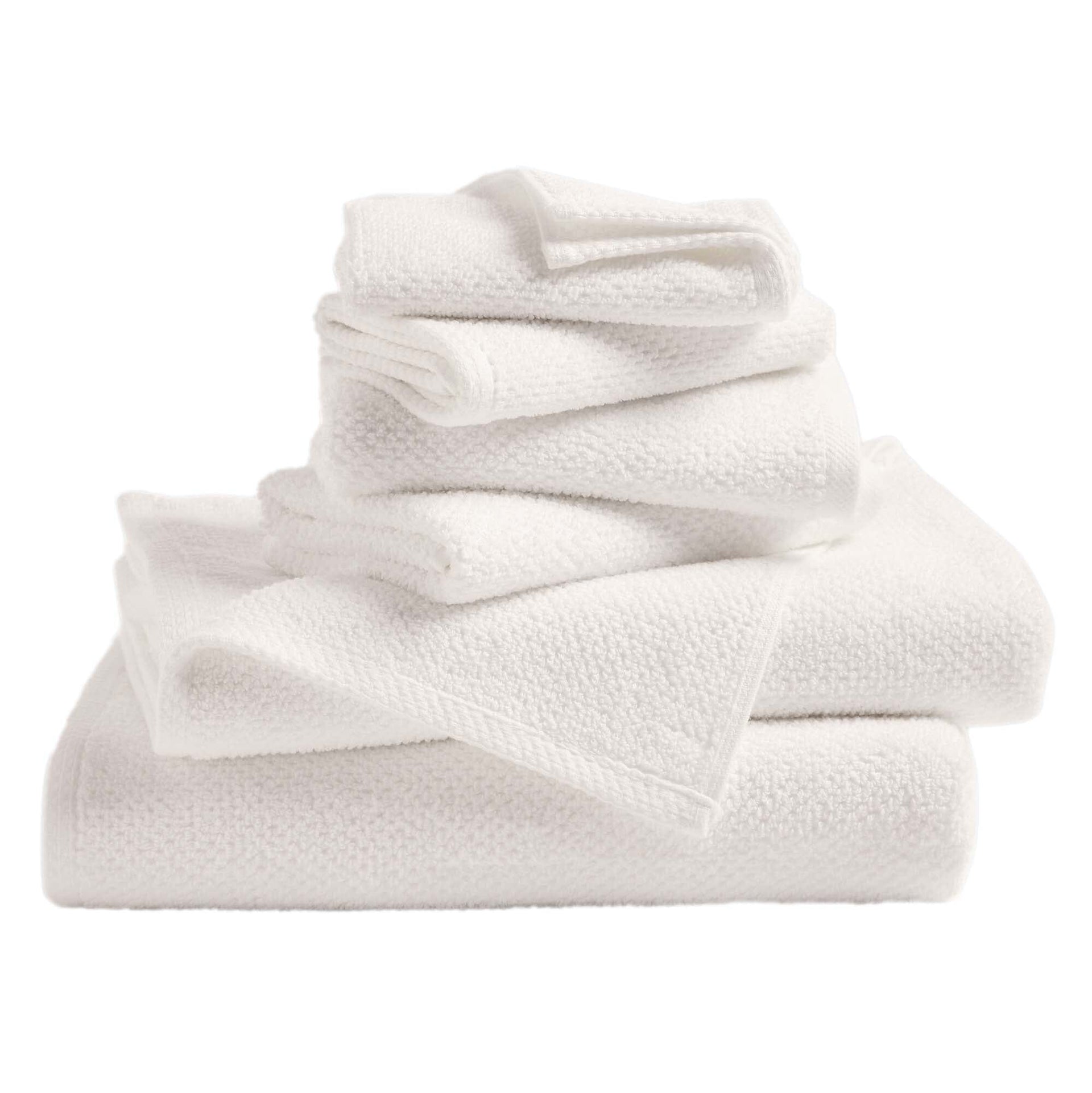Cotton Textured Bath Towel Set - Acacia Collection (Shipping fees may apply) - 6 Piece Set / Ivory