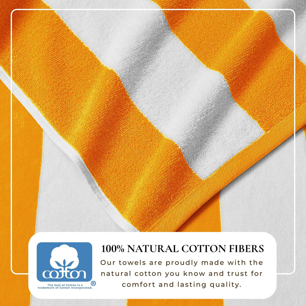 Cotton Velour Cabana Stripe Beach Towel - Novia Collection (Shipping fees may apply)