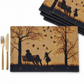 Set of 4 Pieces Autumn Birds Blessing Tapestry Dining Placemats 13” x 19”