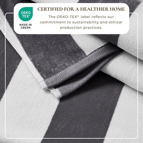 Cotton Velour Cabana Stripe Beach Towel - Novia Collection (Shipping fees may apply)