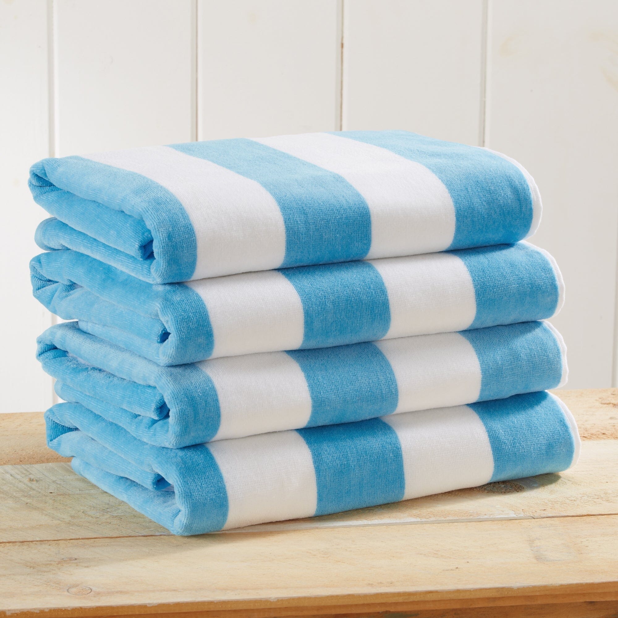 Cotton Velour Cabana Stripe Beach Towel - Novia Collection (Shipping fees may apply)