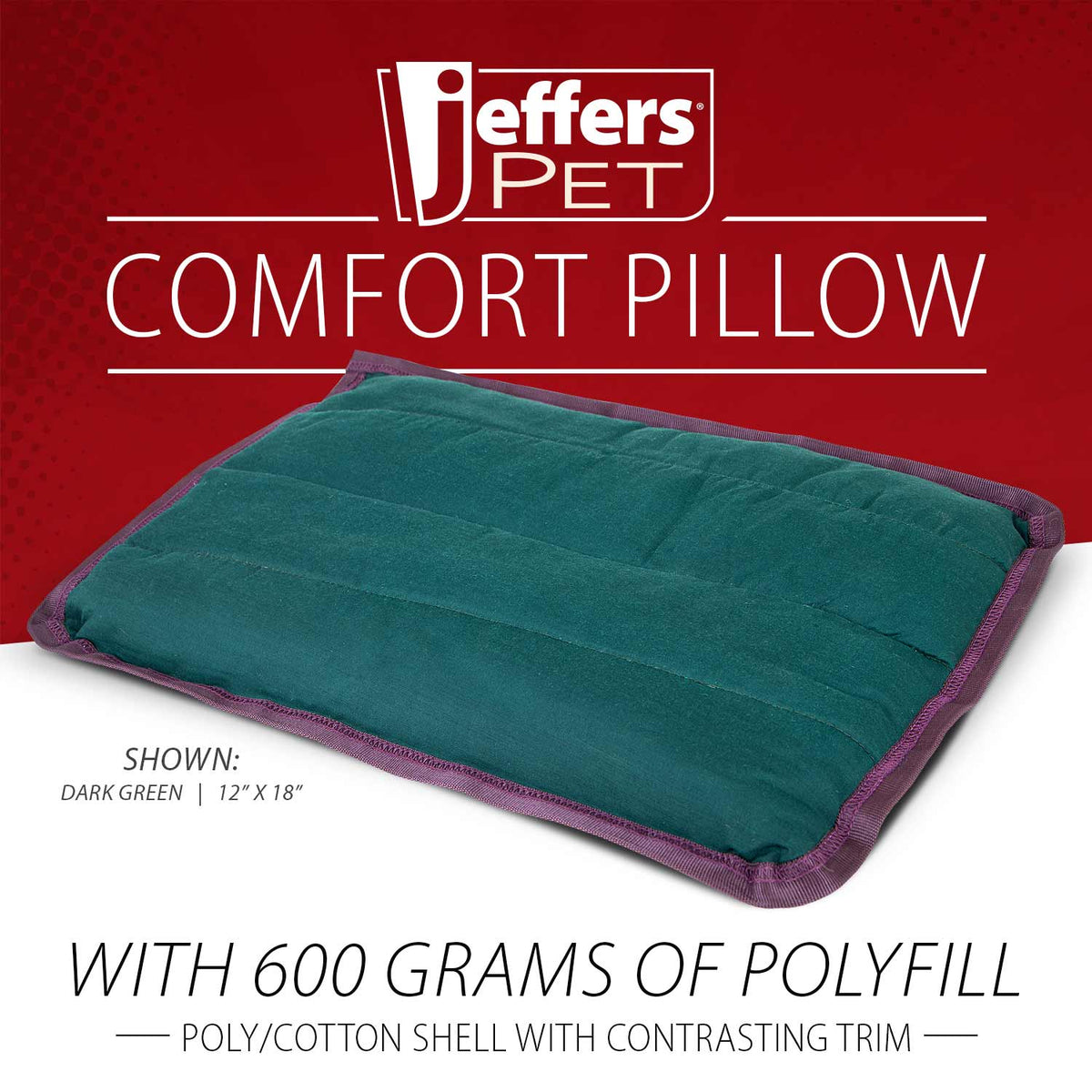 Jeffers Washable Dog Pillow Bed & Crate Pad (Shipping charges may apply)