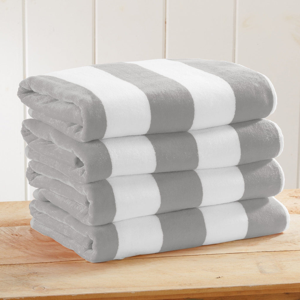 Cotton Velour Cabana Stripe Beach Towel - Novia Collection (Shipping fees may apply)