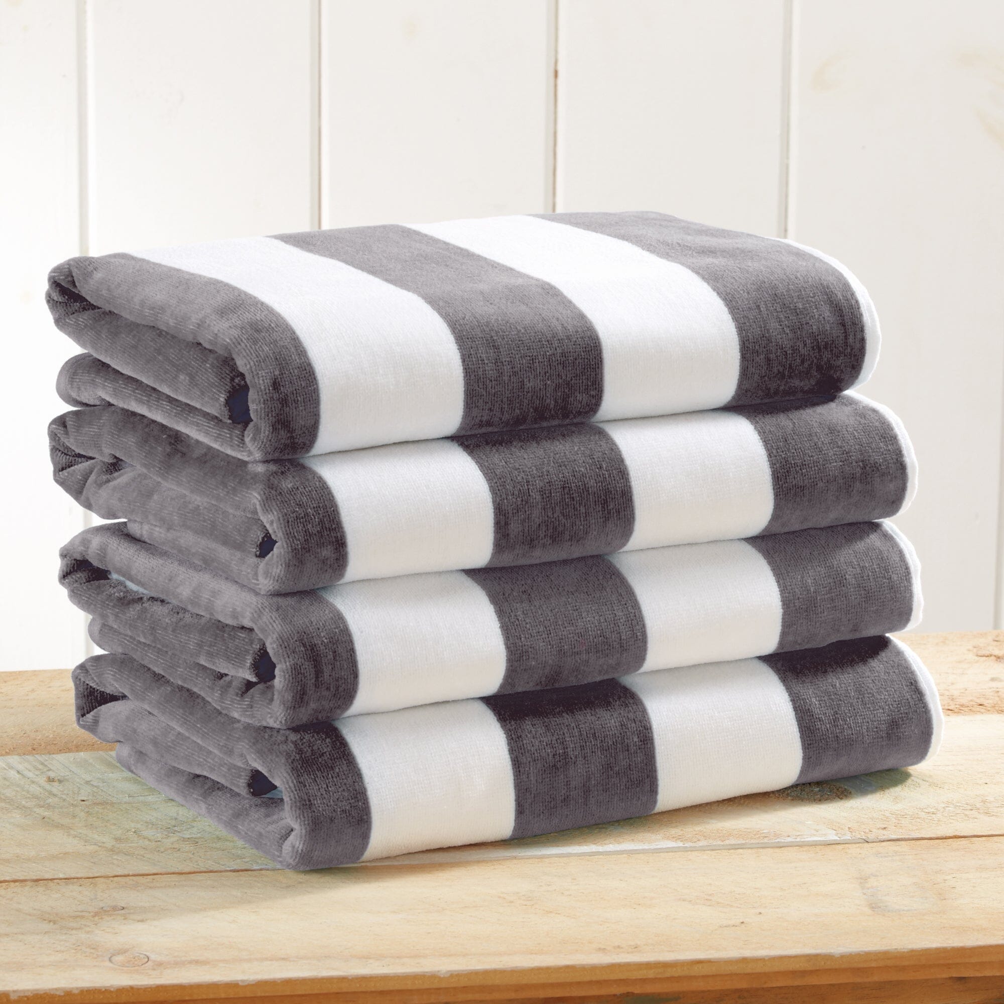 Cotton Velour Cabana Stripe Beach Towel - Novia Collection (Shipping fees may apply)