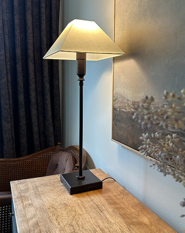 36-Inch Ivory Adjustable Table Lamp - Bronze Accent (Shipping fees may apply)
