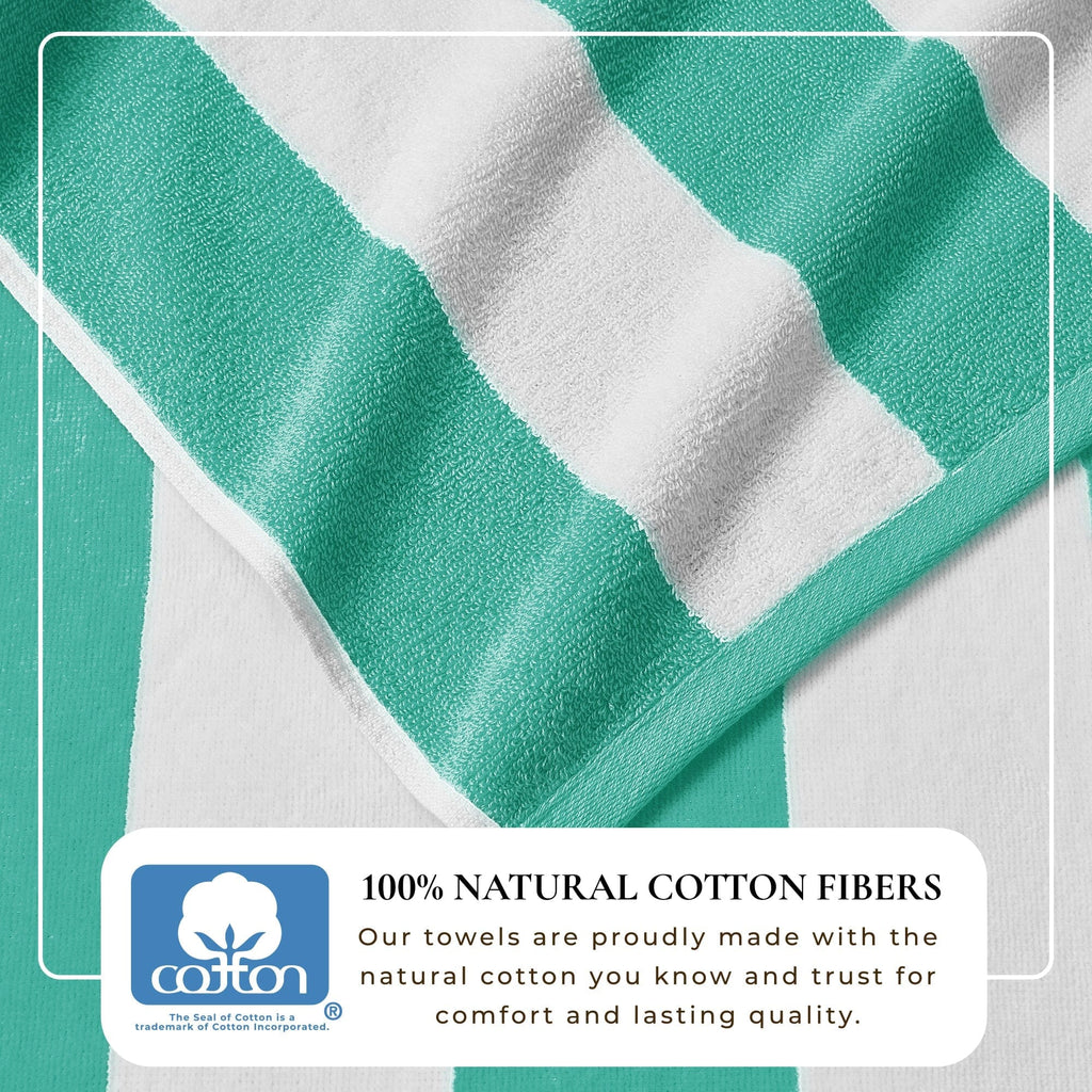 Cotton Velour Cabana Stripe Beach Towel - Novia Collection (Shipping fees may apply)