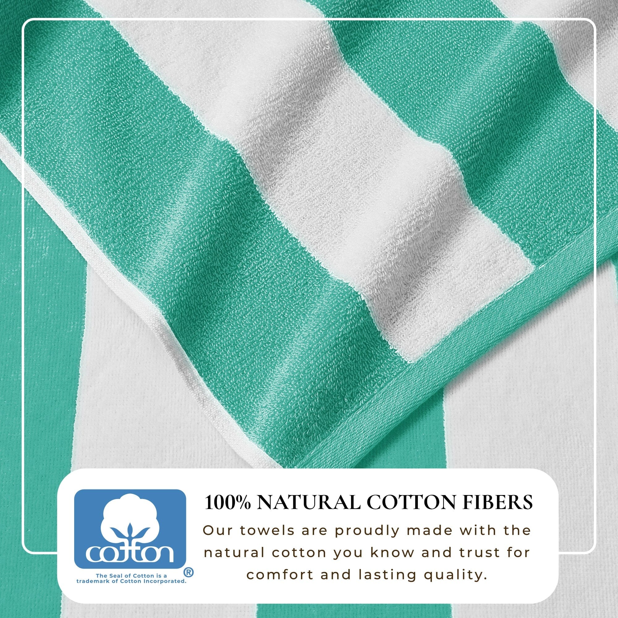 Cotton Velour Cabana Stripe Beach Towel - Novia Collection (Shipping fees may apply)