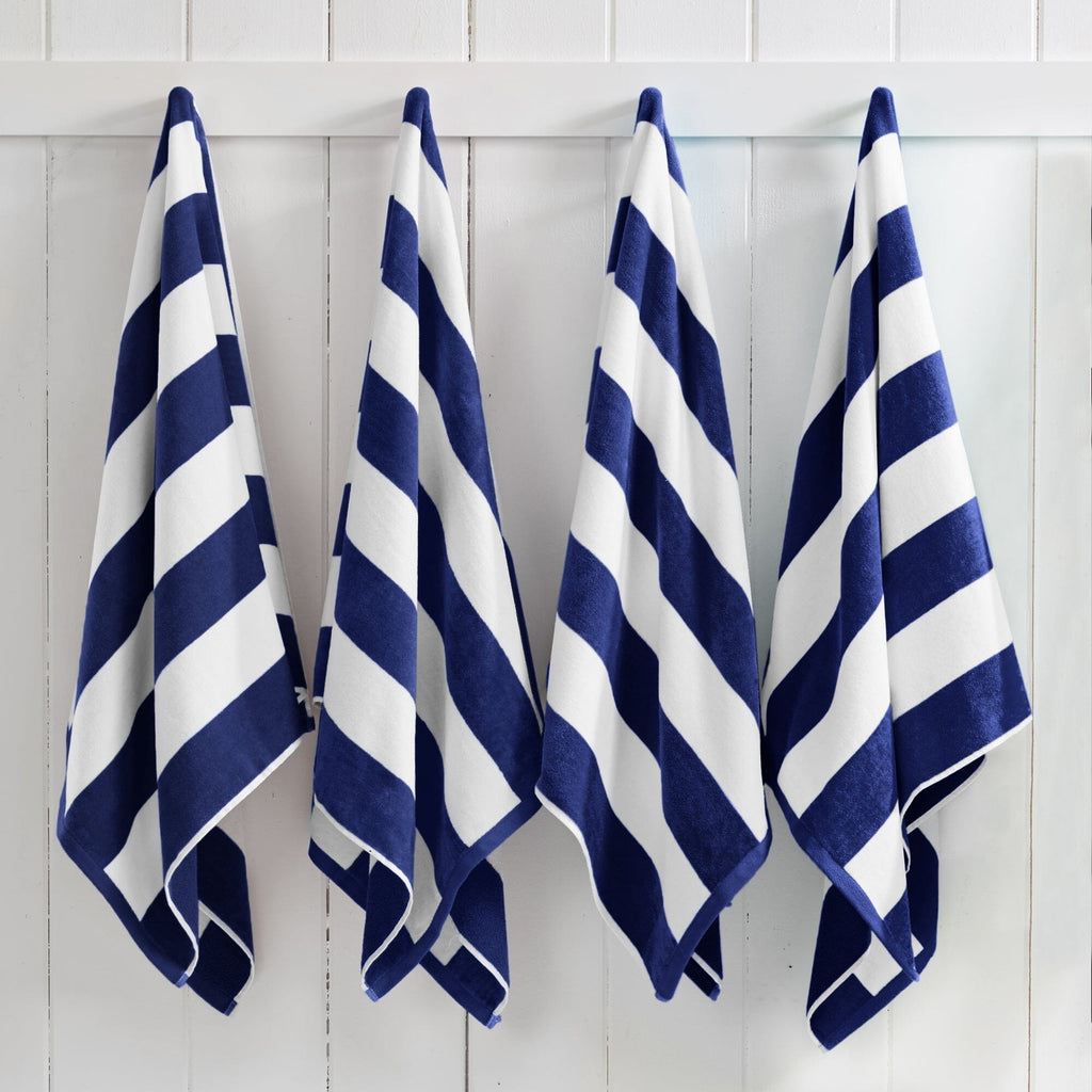 Cotton Velour Cabana Stripe Beach Towel - Novia Collection (Shipping fees may apply)