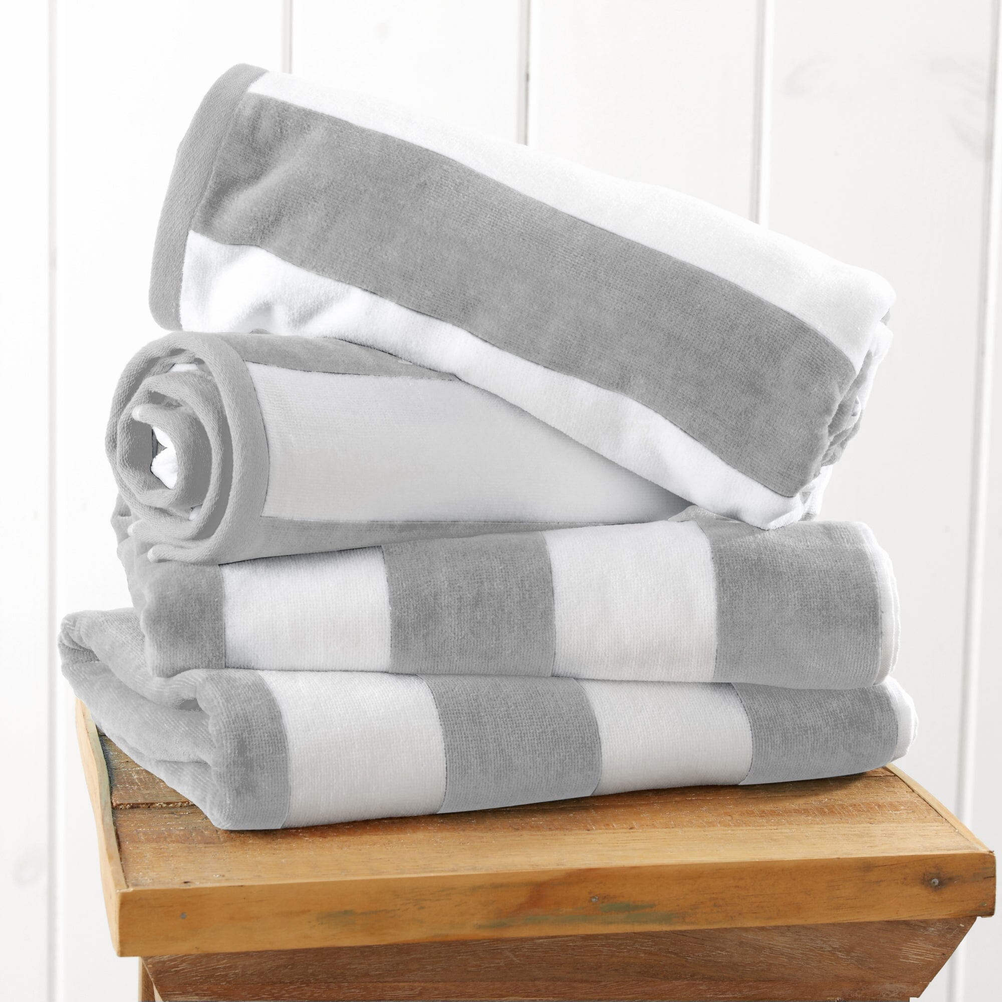 Cotton Velour Cabana Stripe Beach Towel - Novia Collection (Shipping fees may apply)