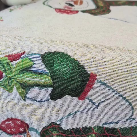 DaDa Bedding Set of 4-Pieces Magical Snowman Holiday Tapestry Placemats 13” x 19” (9733)
