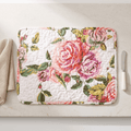 Set of 4-Pieces Romantic Roses Pink Floral Quilted Dining Placemats 13” x 19”