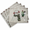 Set of 4-Pieces Magical Snowman Holiday Tapestry Placemats 13” x 19”