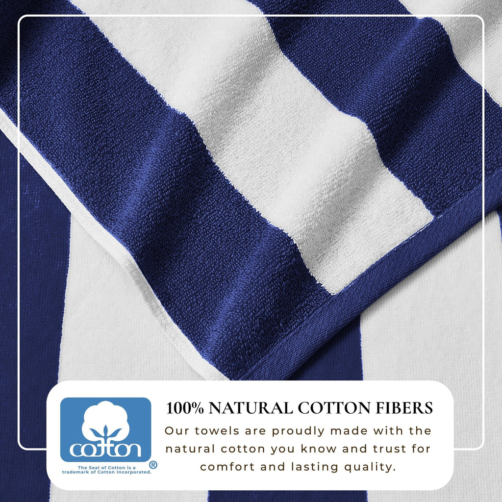 Cotton Velour Cabana Stripe Beach Towel - Novia Collection (Shipping fees may apply)